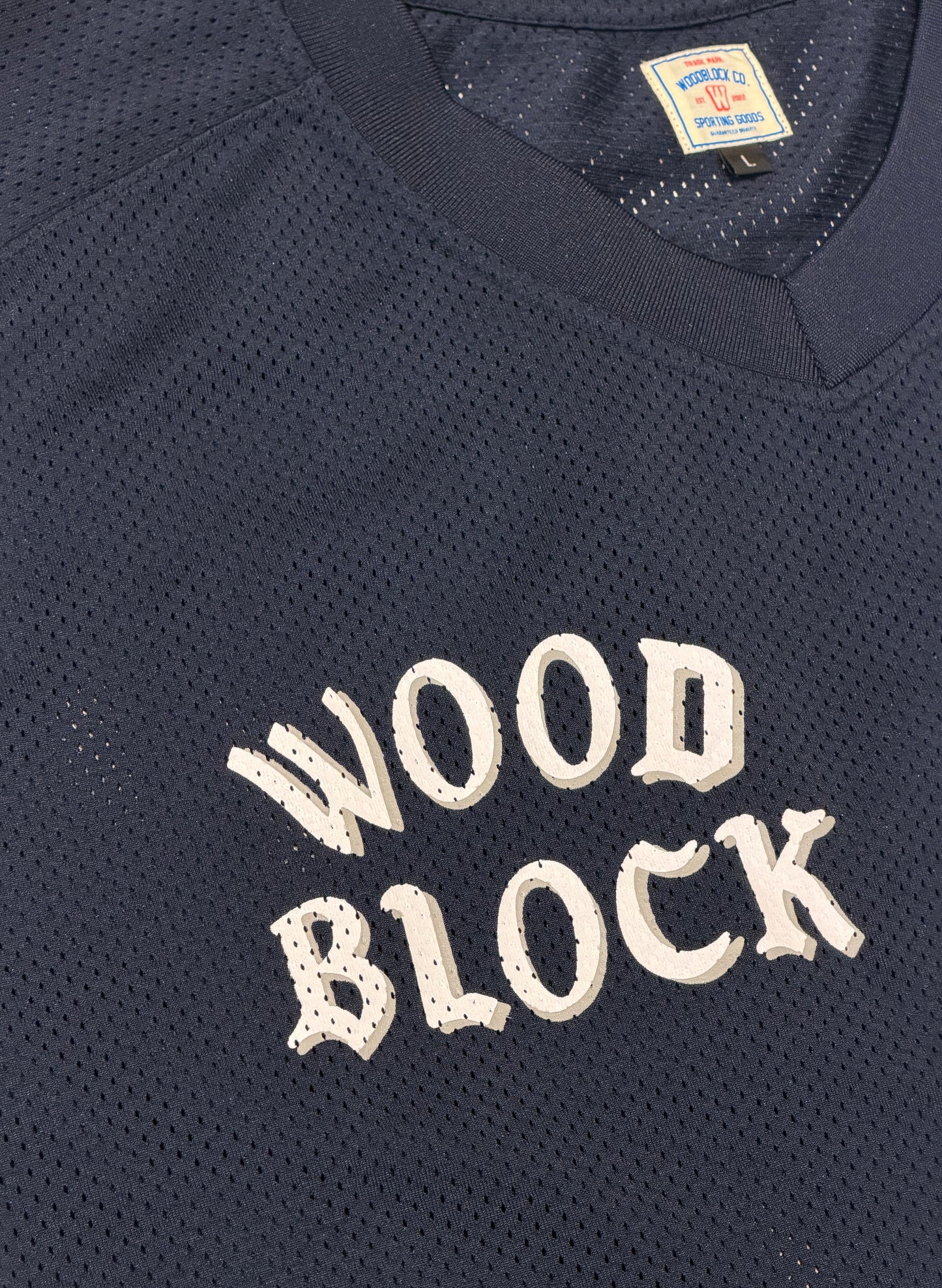 WOODBLOCK x MASTERPIECE SOUND V-NECK GAME SHIRT NAVY (WB-26SS-022)