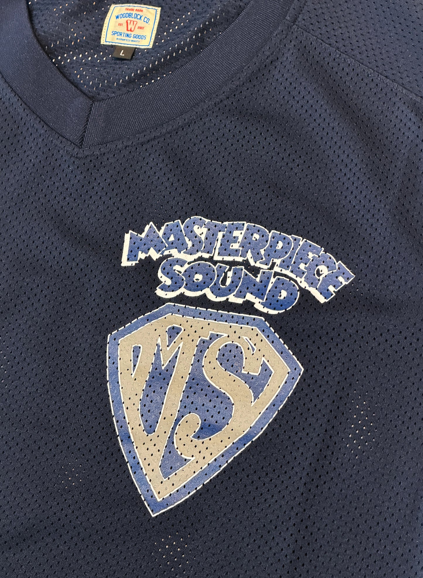 WOODBLOCK x MASTERPIECE SOUND V-NECK GAME SHIRT NAVY (WB-26SS-022)