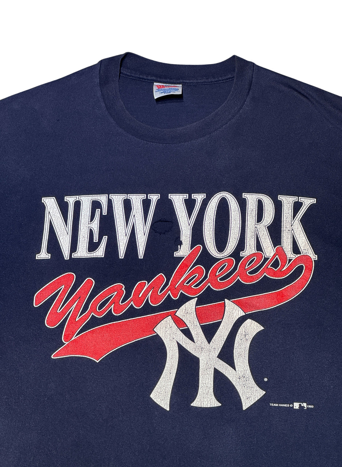 (SUP-821) 1993 NEW YORK YANKEES "DAMAGE" TEE - MADE IN U.S.A.