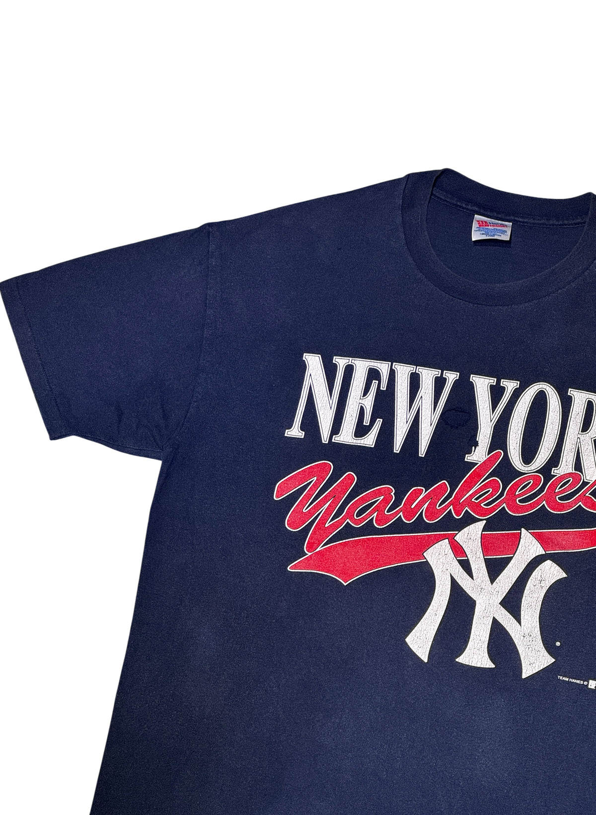 (SUP-821) 1993 NEW YORK YANKEES "DAMAGE" TEE - MADE IN U.S.A.