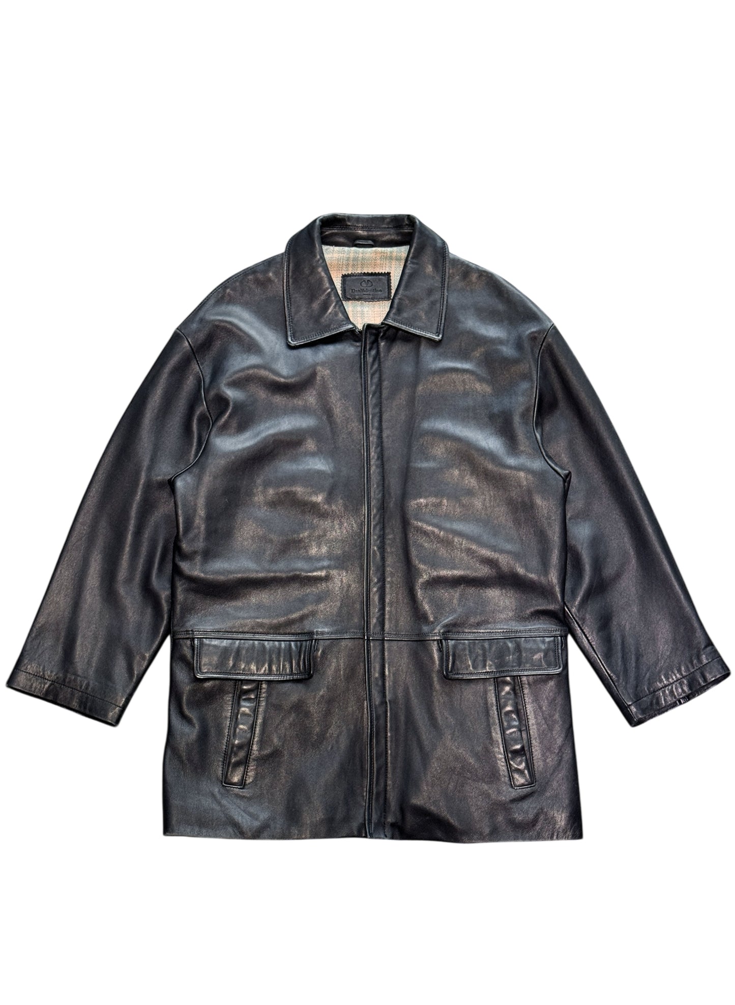 (SUP-561) Dan Valentino LEATHER ZIP UP HALF COAT