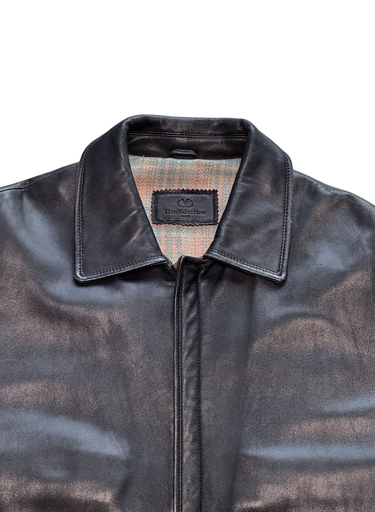 (SUP-561) Dan Valentino LEATHER ZIP UP HALF COAT