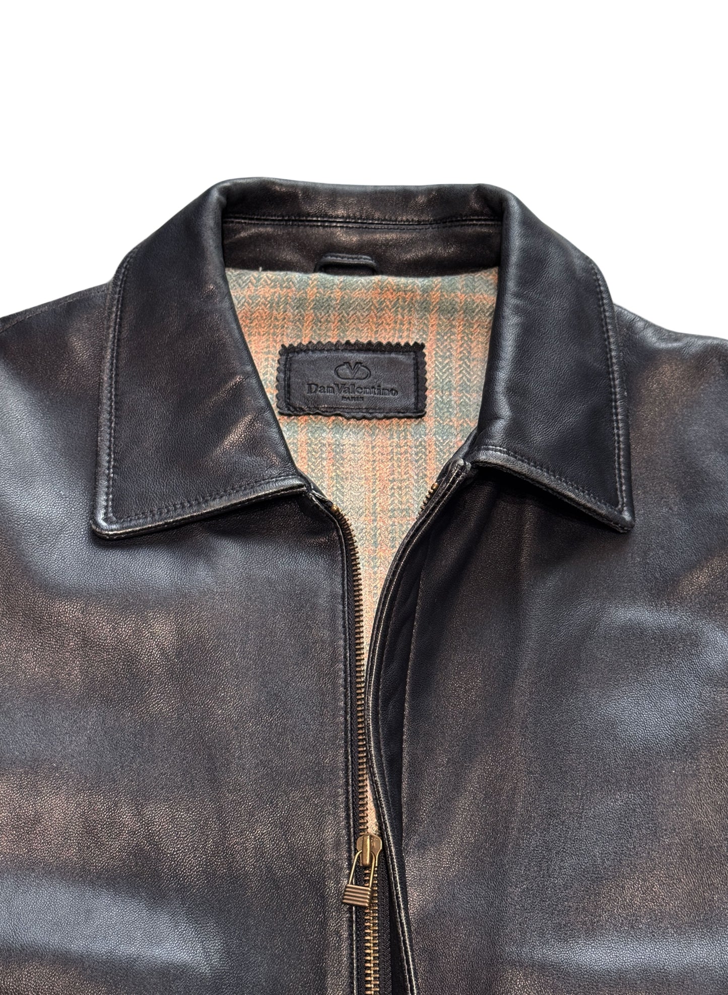 (SUP-561) Dan Valentino LEATHER ZIP UP HALF COAT