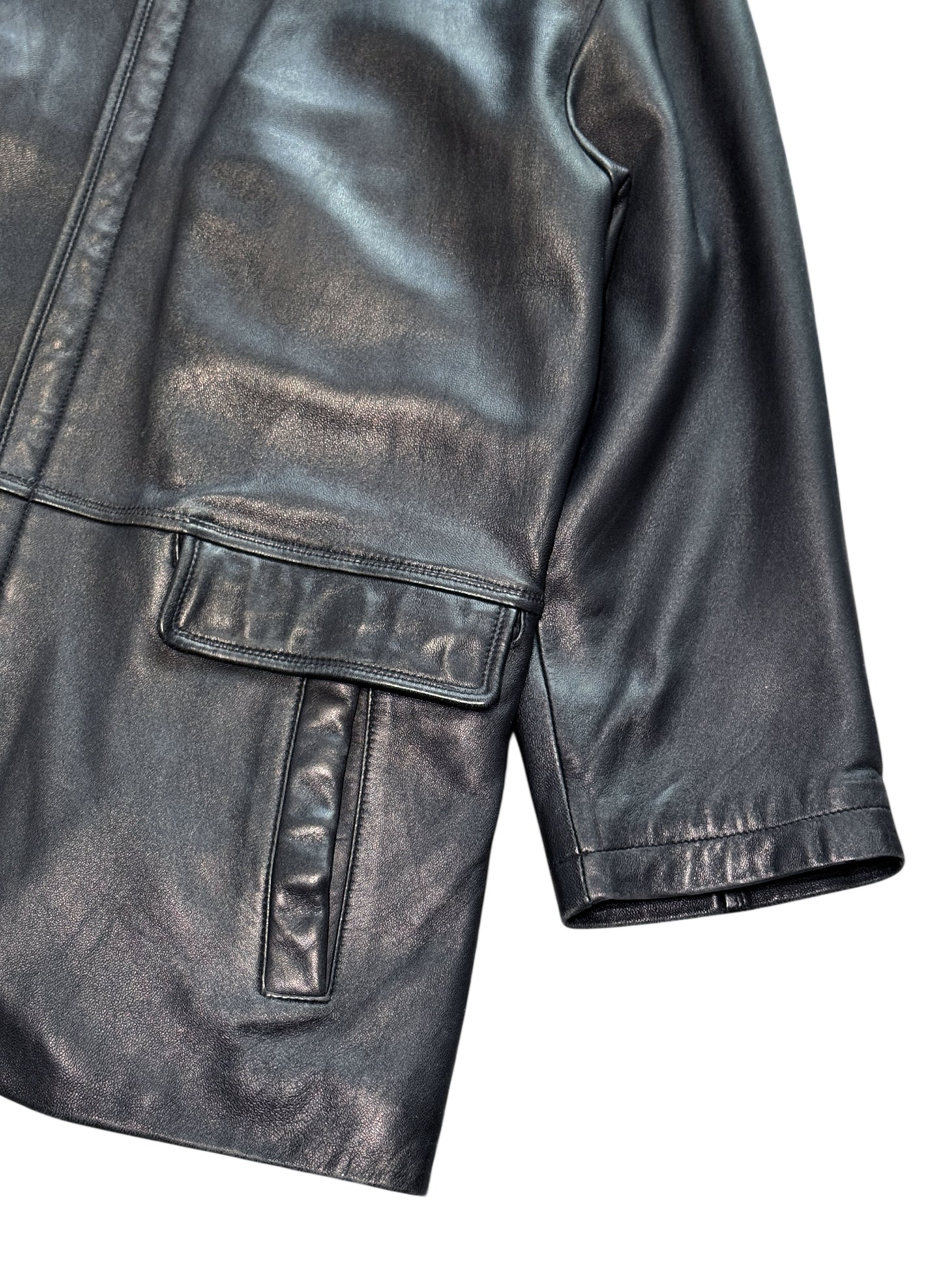 (SUP-561) Dan Valentino LEATHER ZIP UP HALF COAT