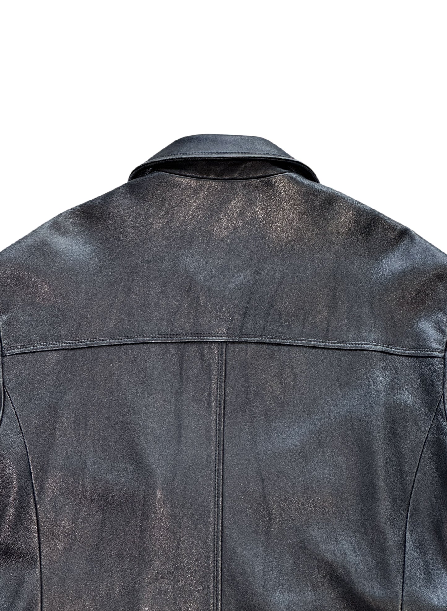 (SUP-561) Dan Valentino LEATHER ZIP UP HALF COAT