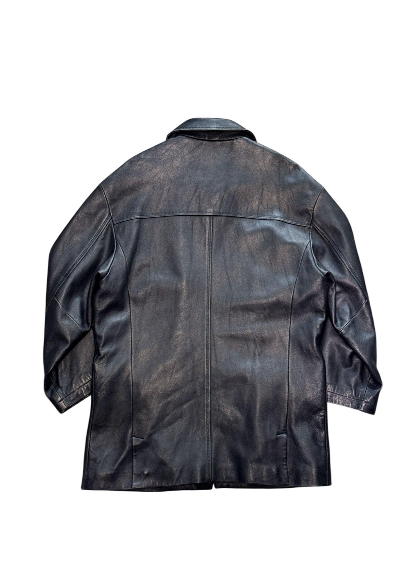 (SUP-561) Dan Valentino LEATHER ZIP UP HALF COAT
