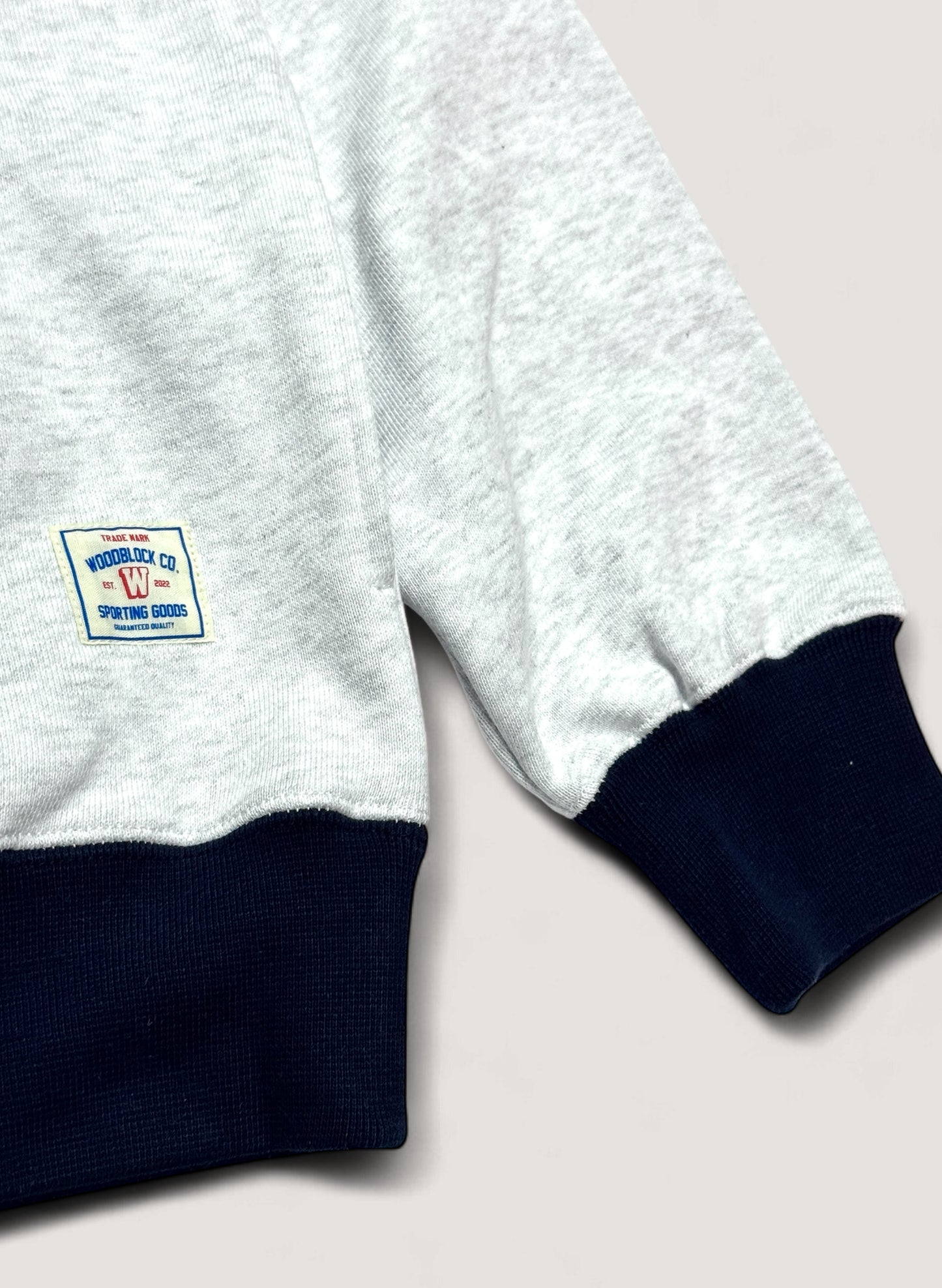 WOODBLOCK SWEAT TURTLE NECK ASH GREY/NAVY (WB-25SS-003)