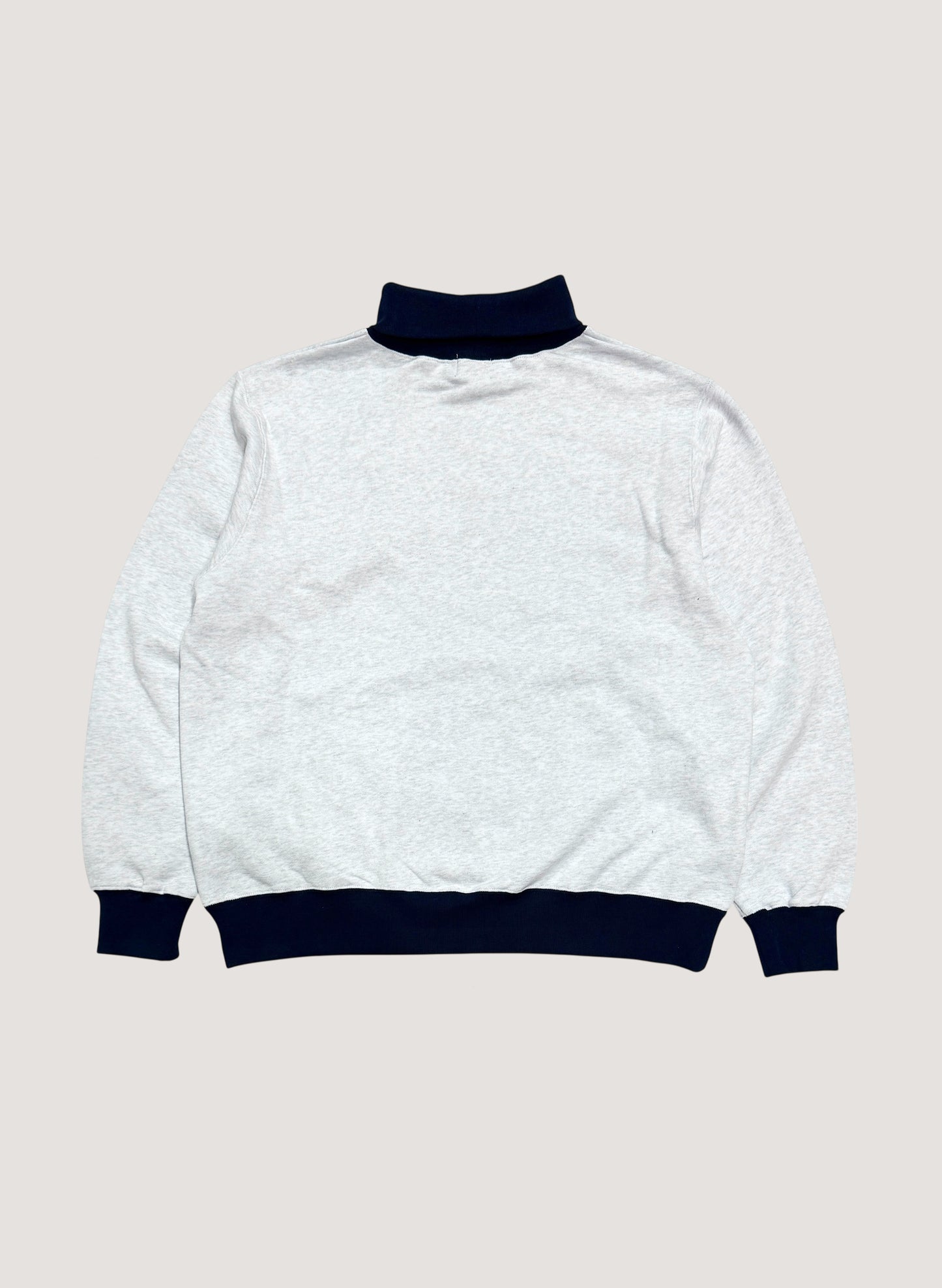 WOODBLOCK SWEAT TURTLE NECK ASH GREY/NAVY (WB-25SS-003)