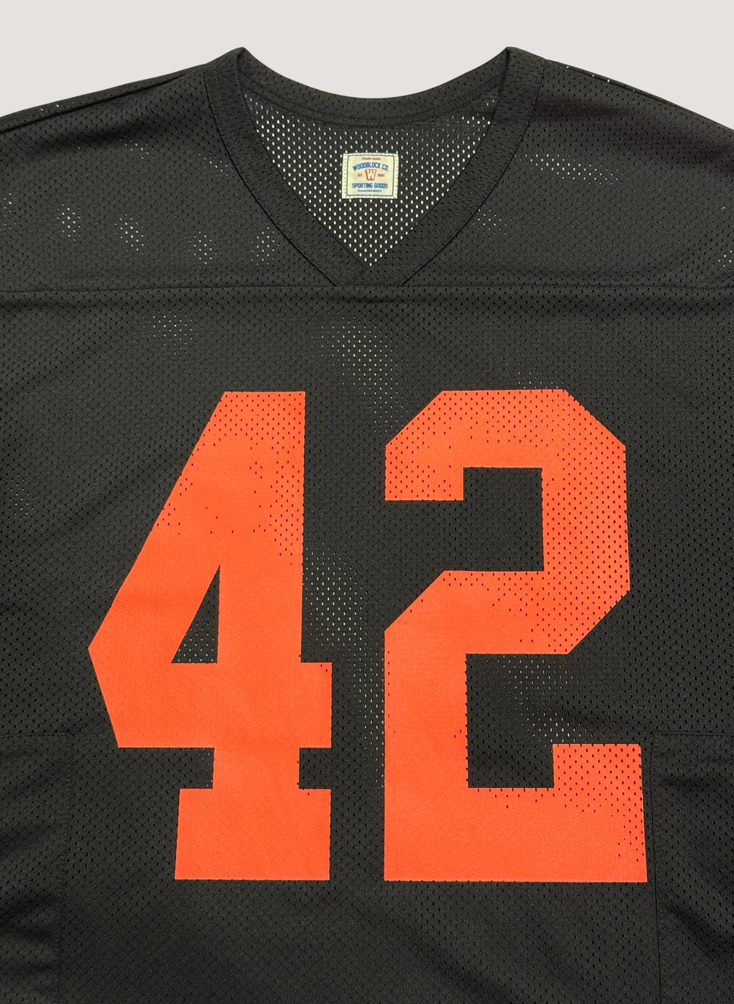 WOODBLOCK 42 MESH FOOTBALL LS SHIRT BLACK/ORANGE (WB-25SS-004)