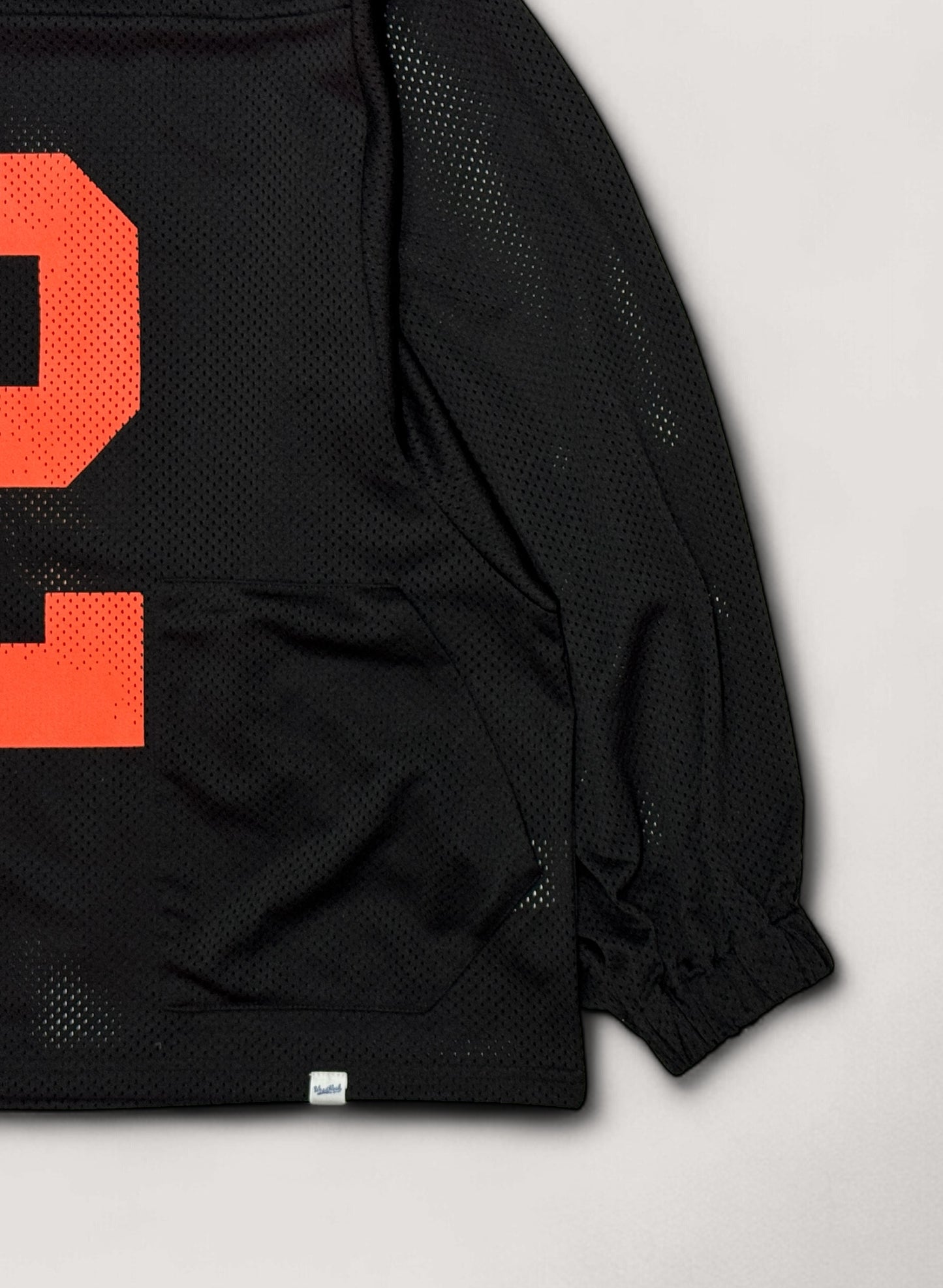 WOODBLOCK 42 MESH FOOTBALL LS SHIRT BLACK/ORANGE (WB-25SS-004)