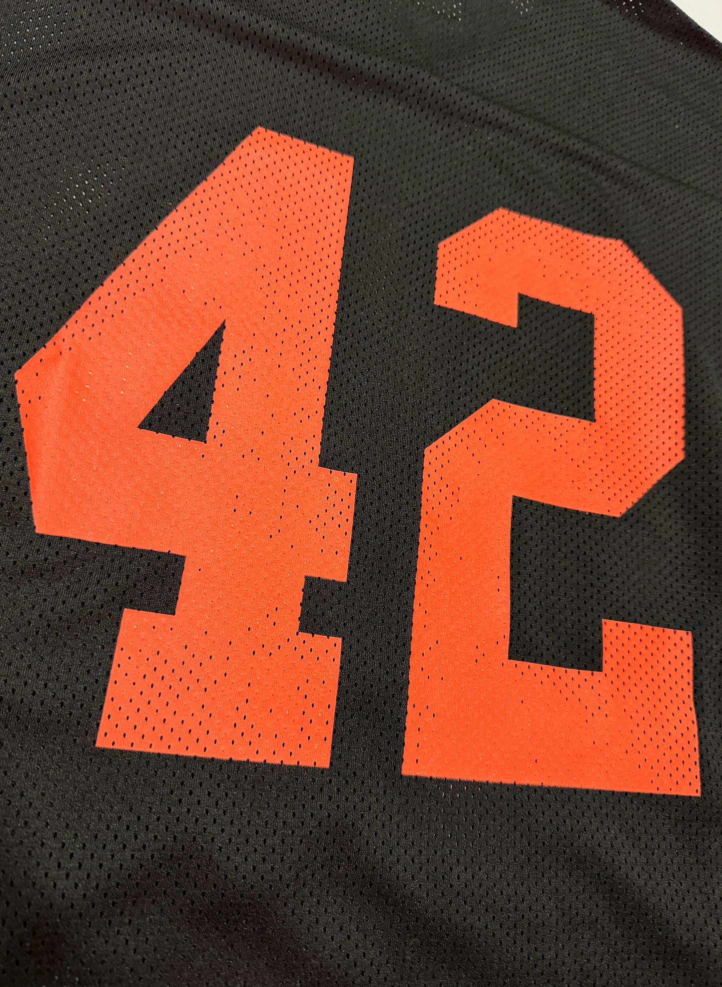 WOODBLOCK 42 MESH FOOTBALL LS SHIRT BLACK/ORANGE (WB-25SS-004)