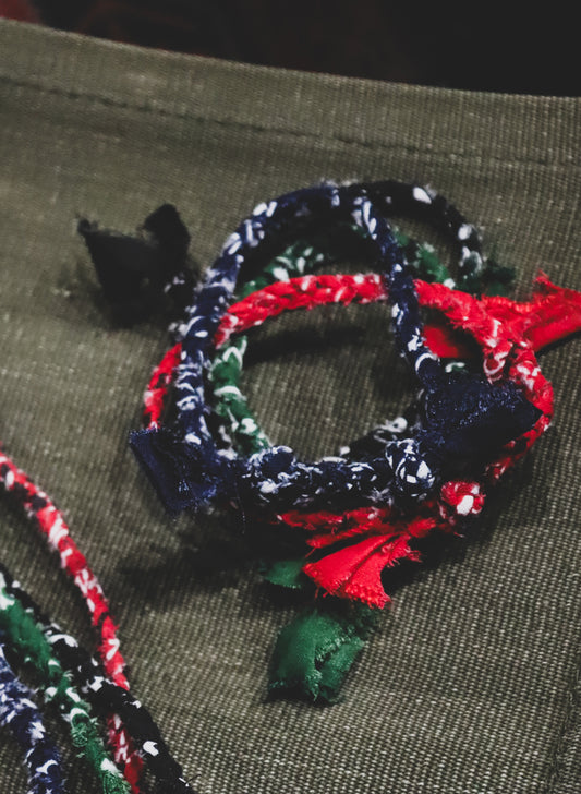 (UD-206)BANDANA BRACELET BLACK,NAVY,RED,GREEN