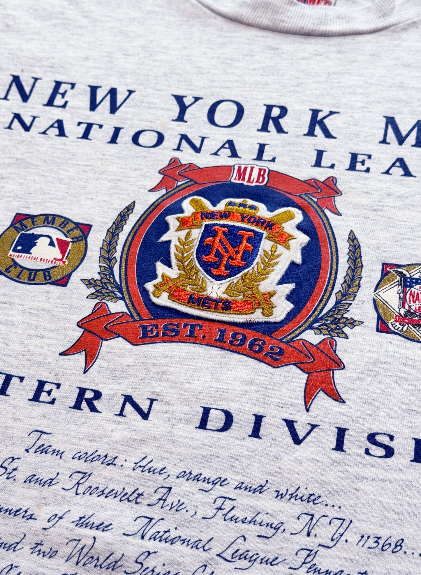 (SUP-406) 90s NEWYORK METS "PATCH" TEE - MADE IN U.S.A.  (M)