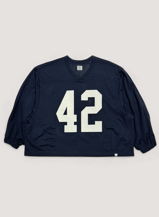 WOODBLOCK 42 MESH FOOTBALL LS SHIRT NAVY (WB-25SS-004)