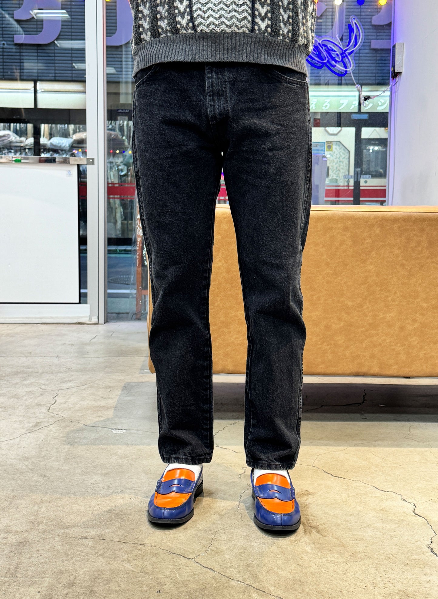 (SUP-491) RUSTLER BLACK DENIM - W34 x L30 - MADE IN MEXICO