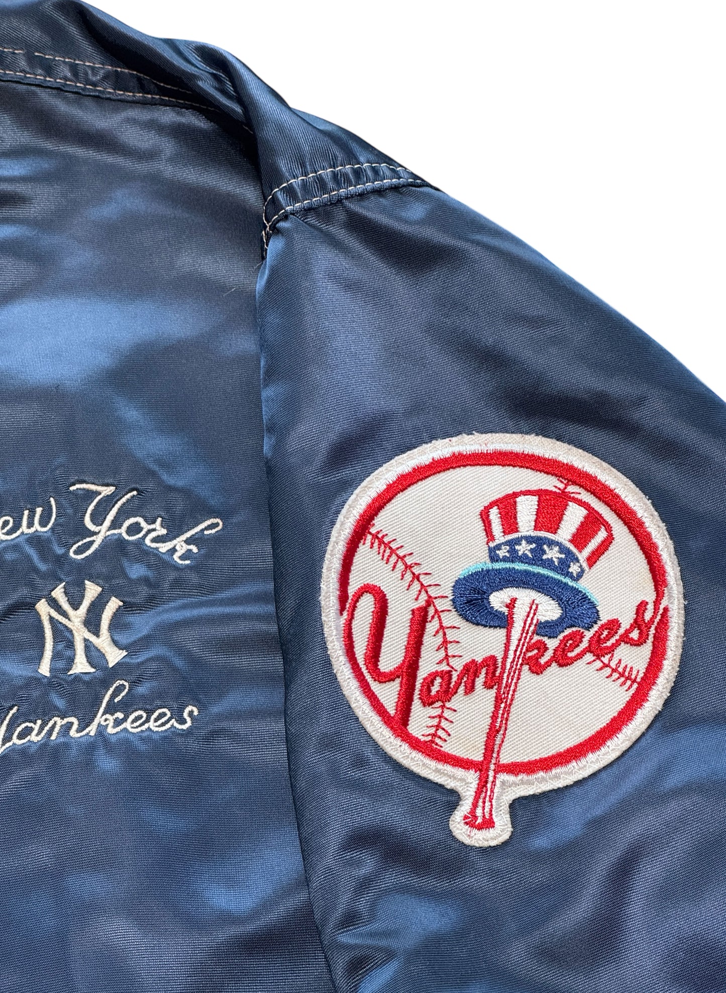 (SUP-605) PYRAMID NEW YORK YANKEES NYLON STADIUM JACKET - M - MADE IN U.S.A.