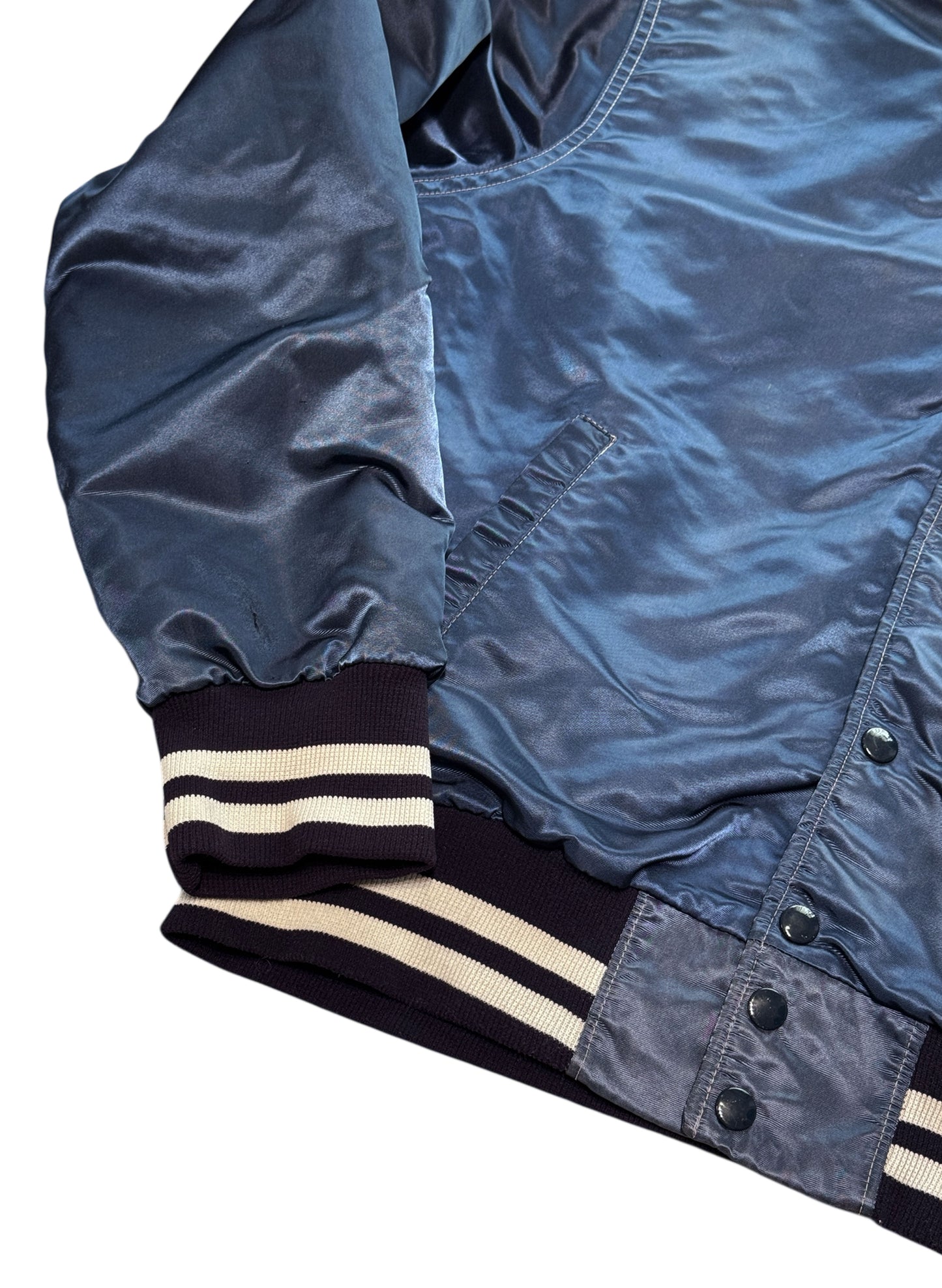 (SUP-605) PYRAMID NEW YORK YANKEES NYLON STADIUM JACKET - M - MADE IN U.S.A.