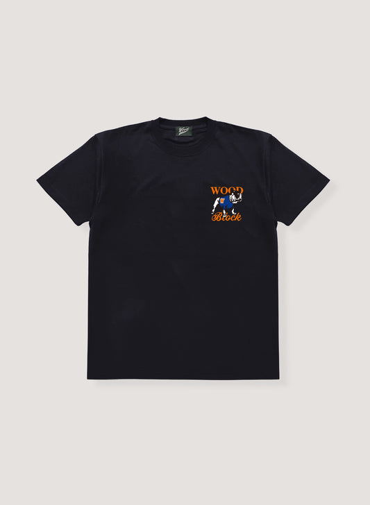 WOODBLOCK BULLDOG LOGO T-SHIRT BLACK(WB-23SS-21)