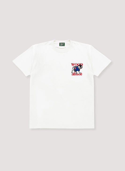 WOODBLOCK BULLDOG LOGO T-SHIRT WHITE(WB-23SS-21)