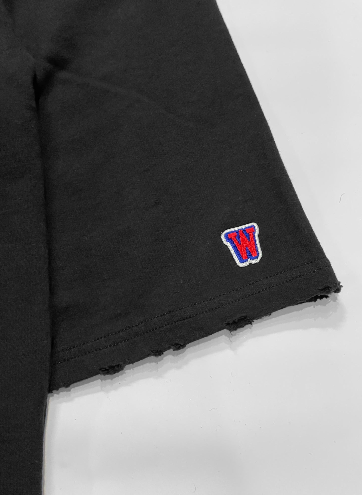 WOODBLOCK CUT OFF CREW NECK (23SS-006-BLACK)