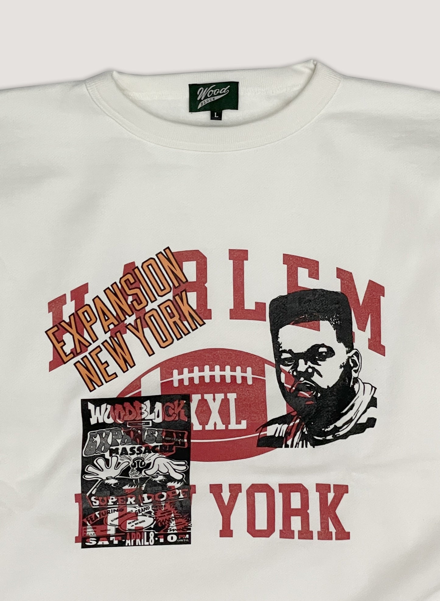 EXPANSION NY x WOODBLOCK CREW NECK SWEAT WHITE (WB-23AW-EXP03)