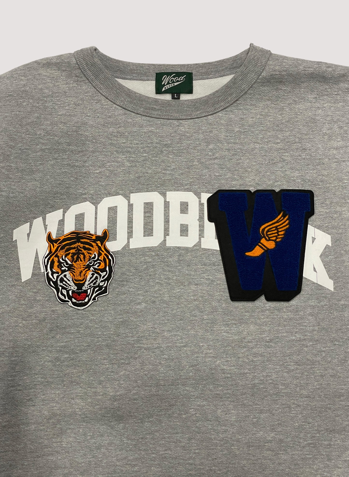 WOODBLOCK 2PATCHES CREW NECK SWEAT(22AW-019)