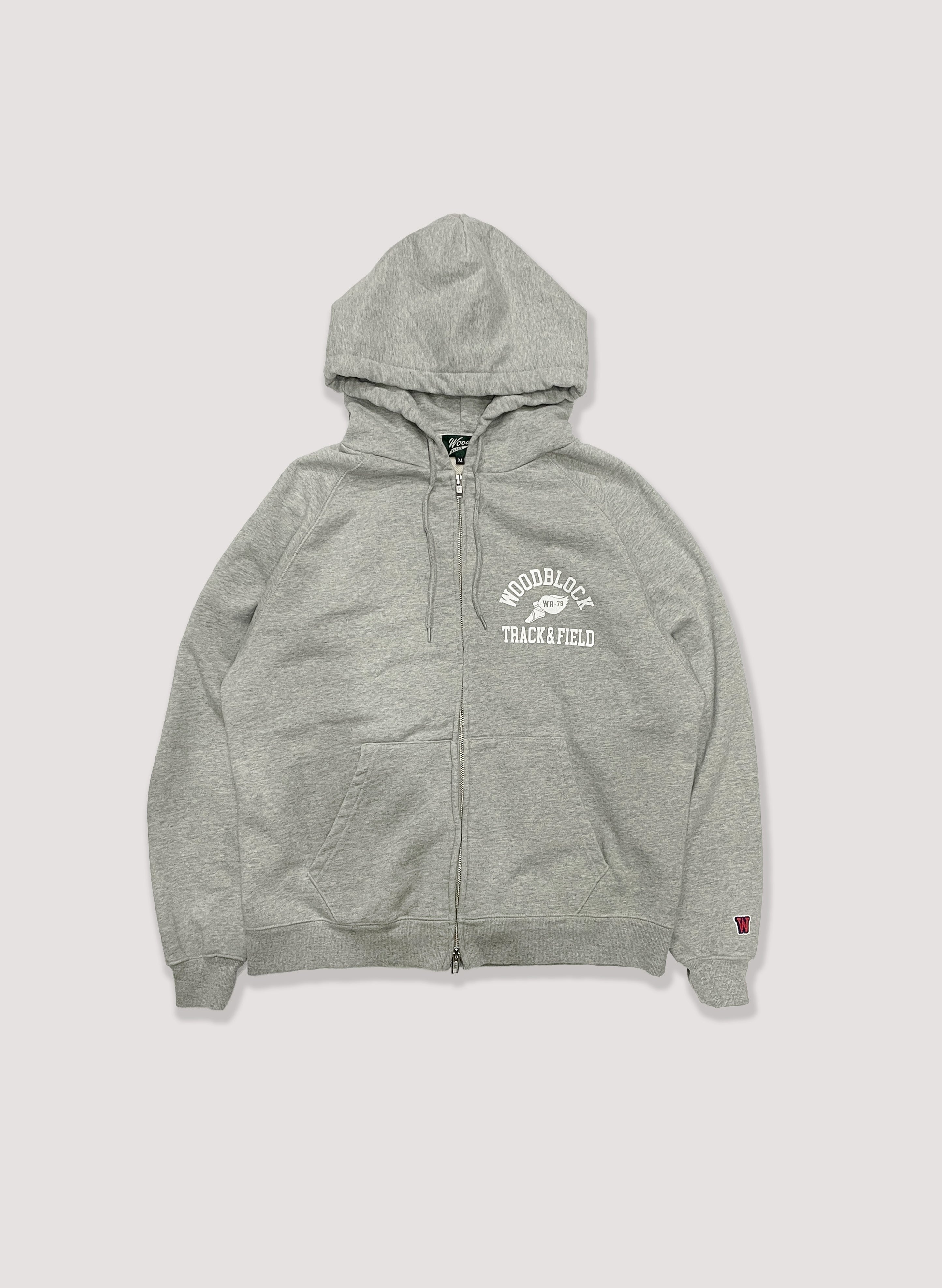 WOODBLOCK SUN FADED ZIP UP SWEAT HOODIE(22AW-046)