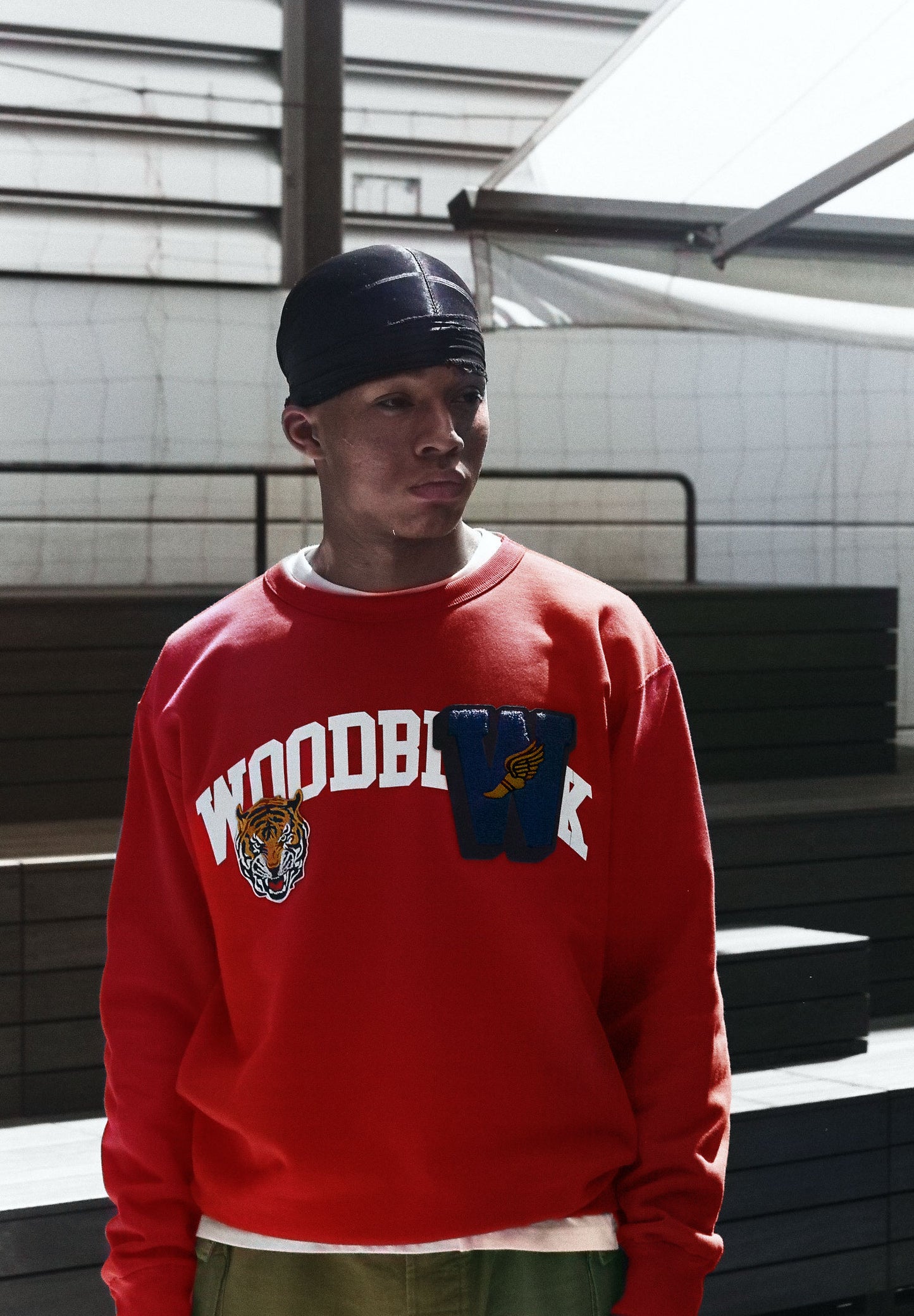 WOODBLOCK 2PATCHES CREW NECK SWEAT(22AW-019)