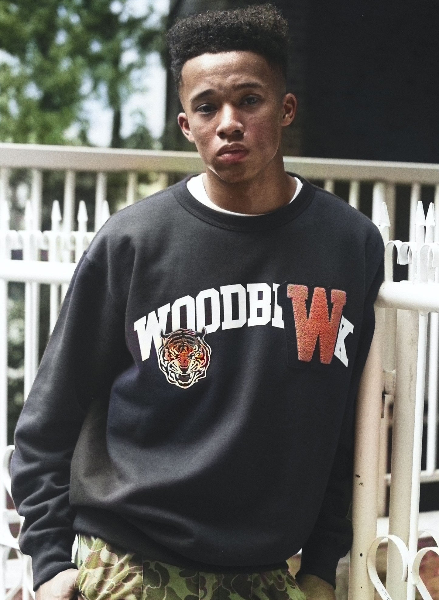 WOODBLOCK 2PATCHES CREW NECK SWEAT(22AW-019)