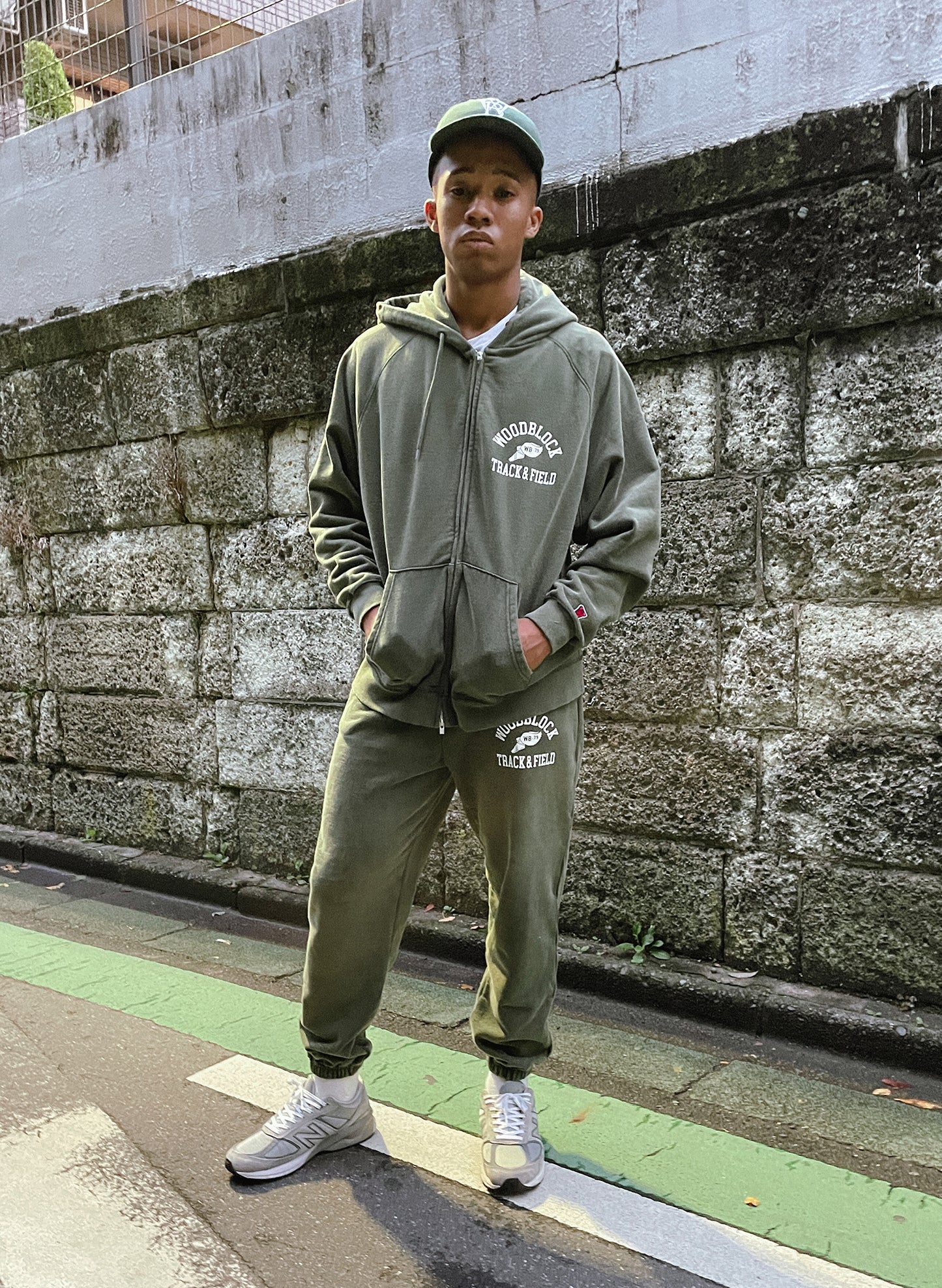 WOODBLOCK SUN FADED SWEAT PANT(22AW-047)