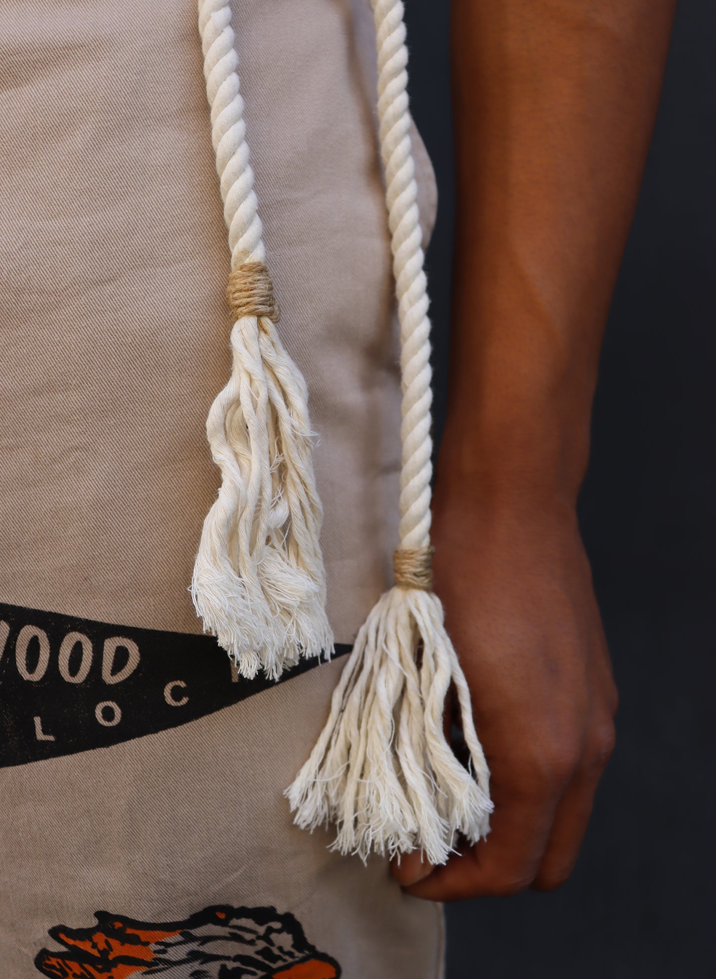 WOODBLOCK FRINGE ROPE BELT(23SS-003)